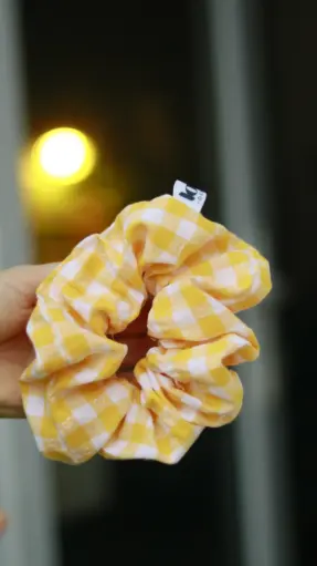 Chouchou vichy jaune