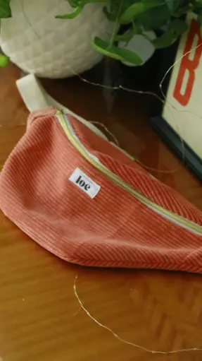Sac banane velours côtelé orange