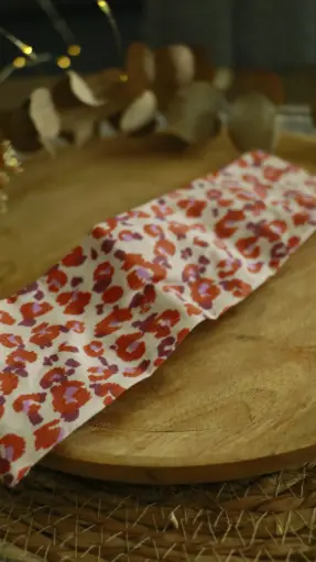 Bandeau à cheveux léopard orange et rose